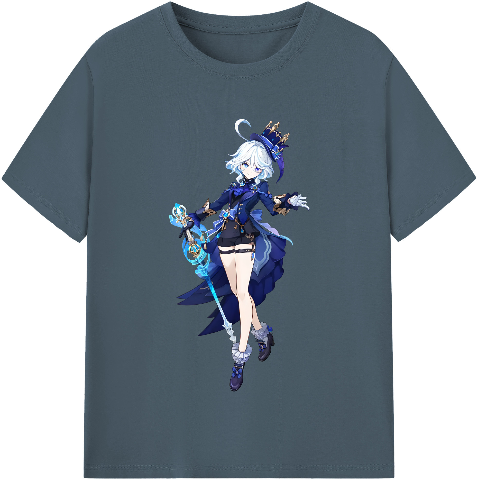 げんし神 フリーナ genshin Furina 綿100％半袖Tシャツ（フロントプリント）